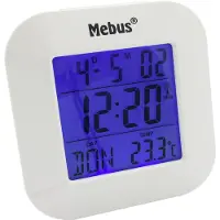 Mebus 51511 DCF Väckarklocka Vit Stor display