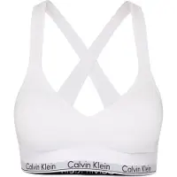 Calvin Klein Enfärgad V-ringad Smal Passform Pullover BH Damunderkläder QF1654E100 XS white
