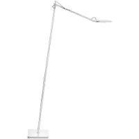 Flos LED golvlampa KELVIN, dimbar, Vitt / opal, Vardagsrum / matsal, Aluminium / grå / zink, Design, LED-golvlampa