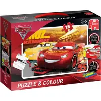 Jumbo Disney Bilar 3: Pussel &; Färg (Medium), Pussel, Tecknade serier, Småbarnsålder, 3 år(s), Pojke, Kartong