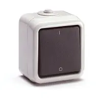 Honeywell Peha PEHA 2-polig omkopplare 250V IP20 Kopplingsplint, Tangent/push, Grå