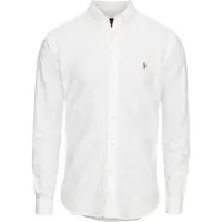 Ralph Lauren för män. 710549084006 Oxfordskjorta med smal passform vit (M), Casual, Bomull, Lång ärm
