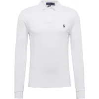 Ralph Lauren för män. 710681126001 Långärmad vit Slim Fit piké polotröja, vit (M), Casual, Bomull, Lång ärm