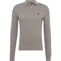 Ralph Lauren för män. 710681126003 Långärmad pikétröja med smal passform grå (XS), Casual, Bomull, Lång ärm