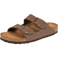 Birkenstock för kvinnor. 151183 Sandaler i läder Arizona Birko-Flor Nubuck (Smal passform) brun (41), Karta, Ingen, Casual