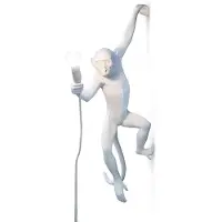 Seletti LED-dekorerad vägglampa Monkey Lamp, vit, vänster Lamp, Vitt / opal, Vardagsrum / matsal, Syntetmaterial, Design, Vägglampa, vägglampa inomhus