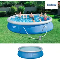 Bestway självbärande poolkit ovanjord - Fast Set - 457 x 84 cm - Rund (Levereras med pump och filtreringspatron)