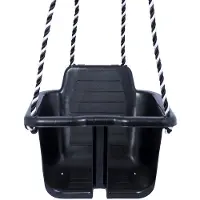 Plasto Baby swing with ropes, black