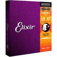 Elixir strngar Akustiska gitarrstrngar Fosforbrons med Nanoweb-belggning lngst varande rik och full ton med bekvm knsla 12 strng set 12-st