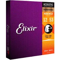 Elixir Strings 16052 NANOWEB Phosphor Bronze 12-53