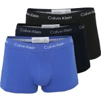 Calvin Klein 3 Pack Low Rise Trunks - Cotton Stretch - - Blue - Men - XL