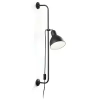 Ideal Lux Vägglampa Shower, Svart, Vardagsrum / matsal, Metall, Modern, Vägglampa, vägglampa inomhus