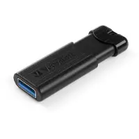 Verbatim PinStripe 256GB USB Drive USB 3.0 retractable design black