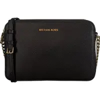 Michael Kors MK Jet Set Travel Bokstavslogga Läder Pendlarväska Axelväska Damväskor Svart 32S4GTVC3L-BLACK Basic Set (Bag+Dust Bag) black