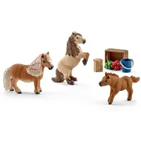 Schleich Figurine - Mini Shetland Family - Miniatyrponnymodell - 8 delar