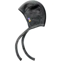 Joha Stickad Hjälmmössa - Babyull - Koksgrå - - 45 cm - Babyhjälm