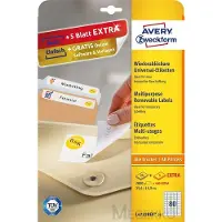 Avery Avtagbara universaletiketter, För alla skrivare, 35,6 x 16,9 mm, Vit