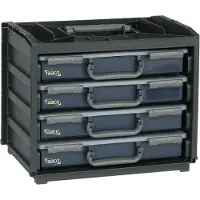 Raaco HandyBox 55x4 Bärram för sortimenlåda (L x B x H) 376 x 265 x 310 mm Antal fack: 4 rörlig underavdelning Piece Innehåll 1 st