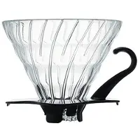 Hario V60-02 droppspridare i glas, svart