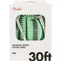Fender Original Series 9M Rakvinklad / Vinklad Instrumentkabel Surf Green