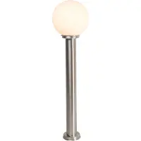 QAZQA Modern utomhusstolplampa stål rostfritt stål 100 cm med plastkula IP44 - Sfera