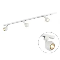 QAZQA Modernt skensystem med 3 spotlights vit 1-fas - Iconic Gissi