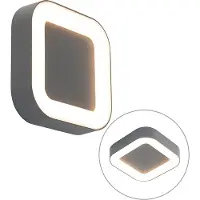 QAZQA Vägg- och taklampa grå fyrkantig IP54 - Ariel