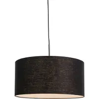 QAZQA Modern Hänglampa Svart med Svart Skärm 50 cm - Combi 1
