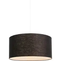 QAZQA Modern pendellampa vit med svart skärm 50 cm - Combi 1