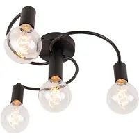 QAZQA Art Deco taklampa svart 4-ljus - Facil