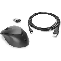 HP Premium - Mus - höger- och vänsterhänta - laser - 3 knappar - trådlös - 2.4 GHz - trådlös USB-mottagare - svart