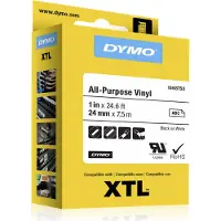 Dymo 1868753 | XTL vinyltejp | svart text - vit tejp | 24mm (original)