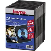 Hama DVD Slim Box - Slimmat förvaringsetui för DVD - kapacitet: 1 DVD - svart (paket om 25)