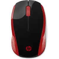HP 200 - Mus - höger- och vänsterhänta - optisk - trådlös - 2.4 GHz - trådlös USB-mottagare - röd