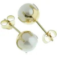 None Örhänge i 14k guld med pärlor HE/5MM/KR