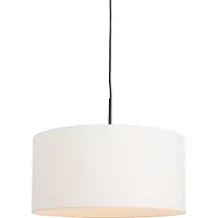 QAZQA Modern pendellampa svart med vit skärm 50 cm - Combi 1