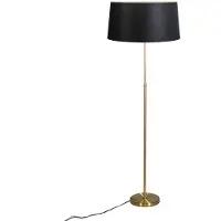 QAZQA Golvlampa guld/mässing med svart skärm 45 cm justerbar - Parte