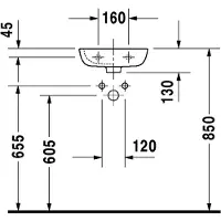 Duravit D-code handfat 360–270 mm hh vitt