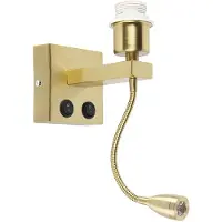QAZQA Modern vägglampa mässing med flexibel arm - Brescia Combi