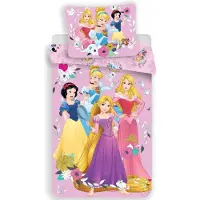 Disney Sängkläder 140X200 Prinsessor 6763 Prinsessan Askungen Snövit Aurora Belle Rosa Örngott 70X90