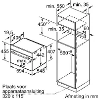 Siemens iQ700 CS656GBS2 - Ugn - inbyggd - fördjupning - bredd: 56 cm - djup: 55 cm - höjd: 45 cm - med självrengöring - Klass A+ - rostfritt stål