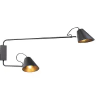 QAZQA Modern vägglampa svart 2-ljus justerbar - Lune