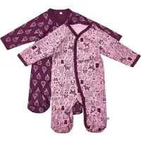 Pippi Baby Pippi Pyjamasdräkter M/f - 2-pack - Rosa/Lila m. Tryck - - 68 - Pyjamasdräkt