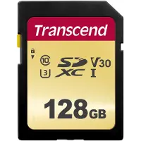 Transcend Sdxc 500s 128gb Class 10 Uhs-i U3 V30 Minneskort