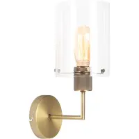 QAZQA Modern vägglampa brons med glas - Dome