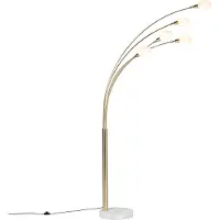 QAZQA Art Deco golvlampa guld 5-ljus - Sixties Marmo