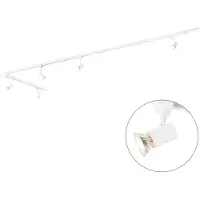 QAZQA Modernt skensystem med 5 spotlights vit 1-fas - Iconic Jeany