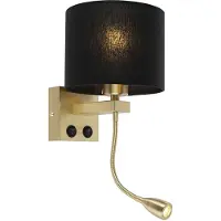 QAZQA Art Deco vägglampa guld med svart skärm - Brescia