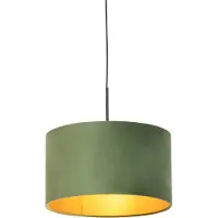 QAZQA Hänglampa med sammetslampa grön med guld 35 cm - Combi
