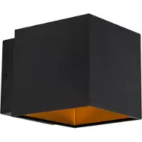 QAZQA Design vägglampa svart/guld inkl LED - Caja